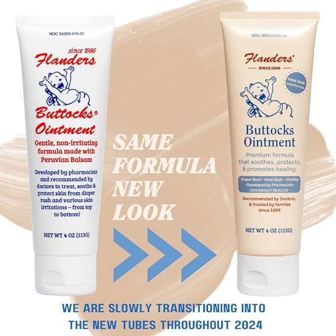 Flanders Skin Relief Bundle – 2 Tubes of Buttocks Ointment and 1 Stick of Healing Balm, Pharmacist Developed, Safe for Sensitive Skin, Made in USA