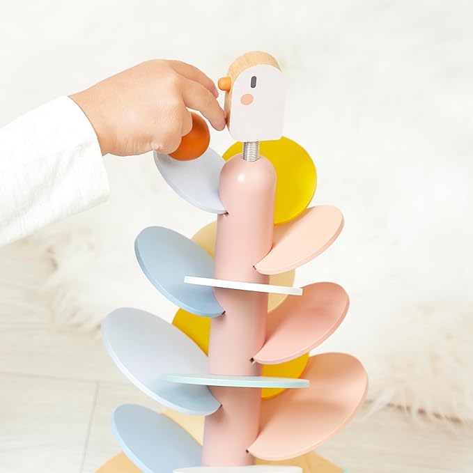 Janod - Wooden Descender Slide to Assemble - Child Playtime - Develops Fine Motor Skills - Educational and Decorative - Encourages Learning