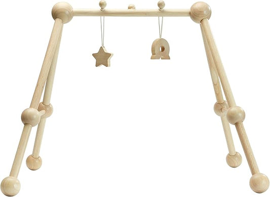 PlanToys® Wooden Baby Gym | Montessori Baby Activity Center | Eco-Friendly Infant Play Gym with Sturdy A-Frame Design | Non-Toxic Baby Play for Tummy Time & Sensory Development