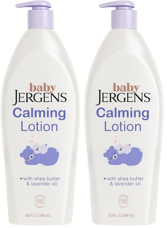 Jergens Baby Calming Lotion,Baby Calming Lotion,Lavender-Baby-Lotion,Baby-Moisturizer with Shea Butter and Lavender Oil,16.8 Fl Oz,(Pack of 2)