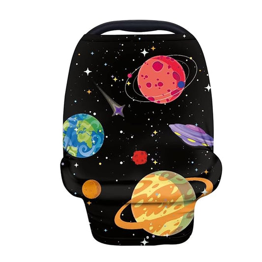 Forchrinse Galaxy Colorful Planet Star Baby Car Seat Cover Infant Car Seat Canopy Soft Breastfeeding Cover Nursing Scarf for Moms