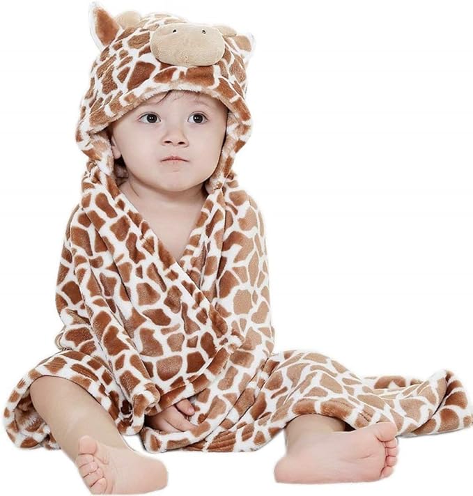 Vauwmsr Baby Hooded Blanket Ultra Soft Warm Newborn Infant Swaddle Wrap Bath Shower Towel, 25.6" x 39.4", Brown
