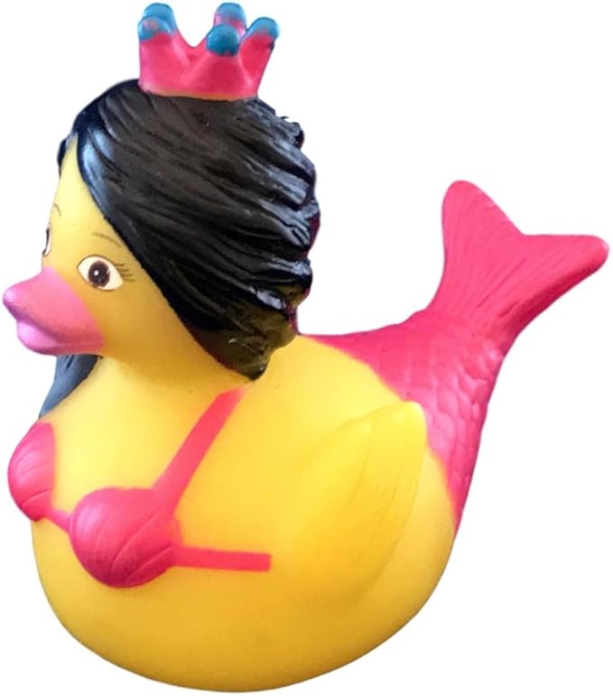 3" Mermaid Rubber Duck [Floats Upright] - Baby Safe Bathtub Bathing Toy