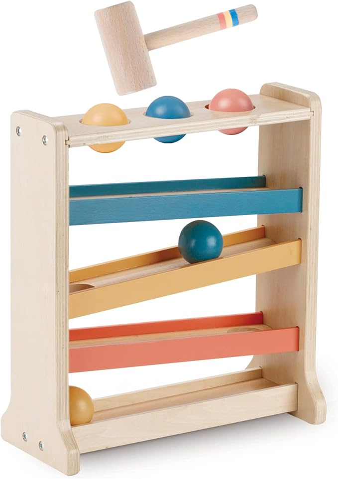 Twefex Montessori Ball Tracker, Award Winning Durable Pound A Ball Drop Toy, Early Developmental Montessori Toys, Wooden Toys for Toddlers 1-3 Year Old - Great Birthday Gift
