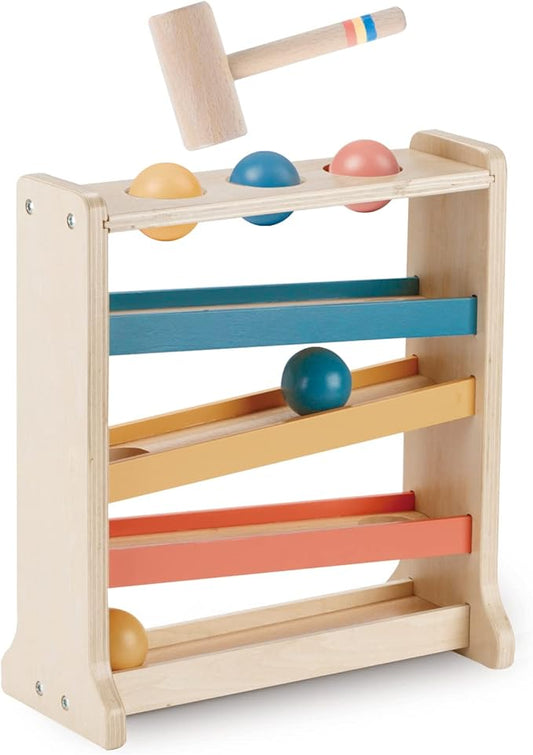 Twefex Montessori Ball Tracker, Award Winning Durable Pound A Ball Drop Toy, Early Developmental Montessori Toys, Wooden Toys for Toddlers 1-3 Year Old - Great Birthday Gift