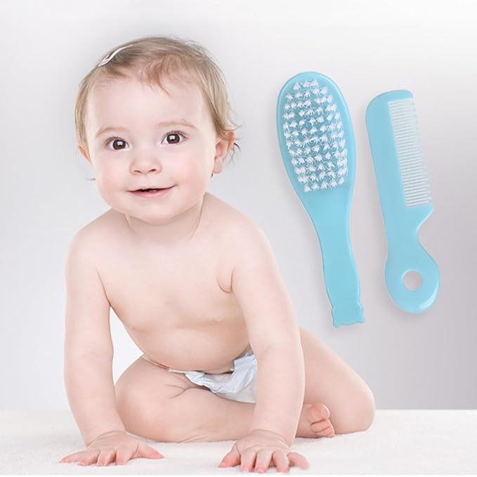Newborn Caps Brush Soft Hair Brush Hair Comb Set Travel Hair Comb For Baby Toddler Bathing Head Massage