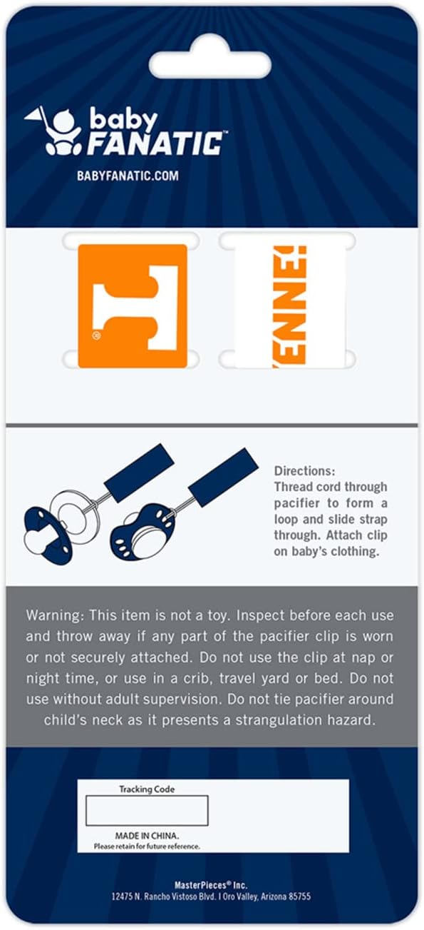 Baby Fanatic Officially Licensed Unisex Pacifier Clip 2-Pack - NCAA Tennessee Volunteers - Officially Licensed Baby Apparel