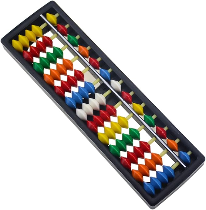 13 Digits Rods with Colorful Beads Plastic Abacus Arithmetic Soroban Kid's Calculating Tool