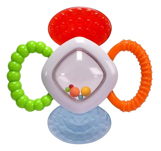 Simba ABC Rattle Bite Aid - Dental Aid with Rattle Texture Handle PVC Free 12cm for Babies 3 Months and Up