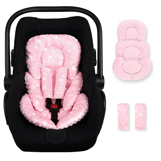 Infant Car Seat Insert, Ultra-Soft Newborn Car Seat Insert, Perfect for Car Seat, Stroller, Swing, Tiny Floral