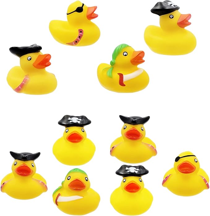 St. Patrick's Pirate Rubber Duck Toy 6-Pack Duckies for Kids, Bath Birthday Projects Gifts Baby Showers Classroom Summer Beach and Pool Activity Party Favors, 2" (6-Pack)
