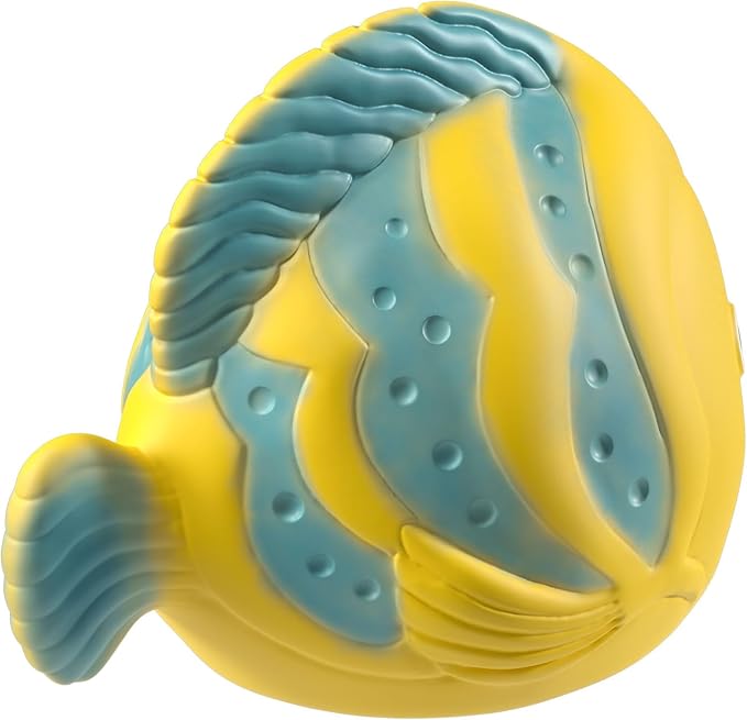 CaaOcho Pure Natural Rubber Bath Toy - La The Butterfly Fish Baby Toy - Hole Free Bath Toys, BPA Free Bath Toys for Infants, Without Holes Sealed Natural Rubber Baby Toy