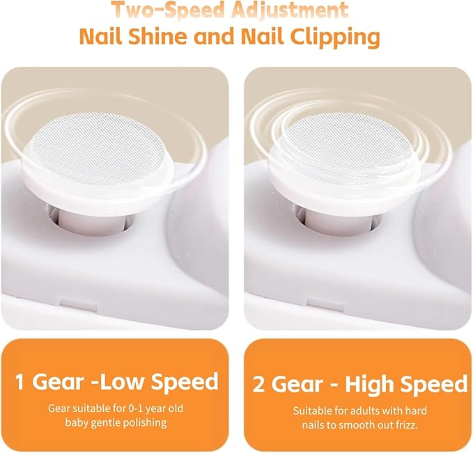 Electric Baby Nail Clippers, 3 in 1 Fingernail Trimmer, Polisher & Clip Storage with Led, Extra Nail File, USB Rechargeable & 2 Speeds Nail Trimmer for Baby, Kids, Adult, Seniors