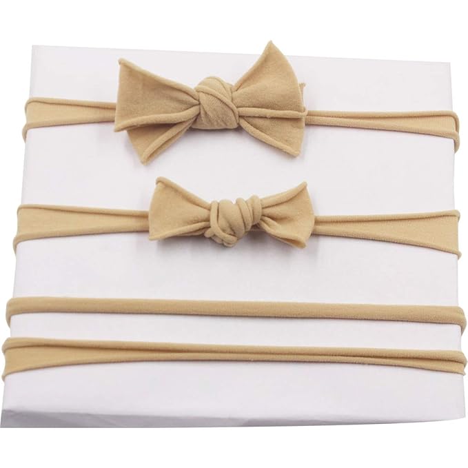 Qearl 60 Pack Soft Stretchy DIY Nylon Headbands Hair Bands Bows DIY Accessory for Newborn Baby Girls