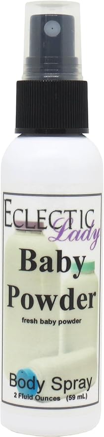 Eclectic Lady Baby Powder Body Spray, 2 ounces, Body Mist for Women with Clean, Light & Gentle Fragrance, Cologne with Soft, Subtle Aroma For Daily Use