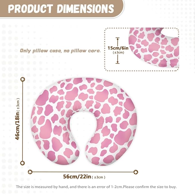 Pink Cow Print Carseat Canopy Stylish Multi-use Breastfeeding Scarf Newborn Breastfeeding Pillow Slipcover Detachable Nursing Pillow Protective