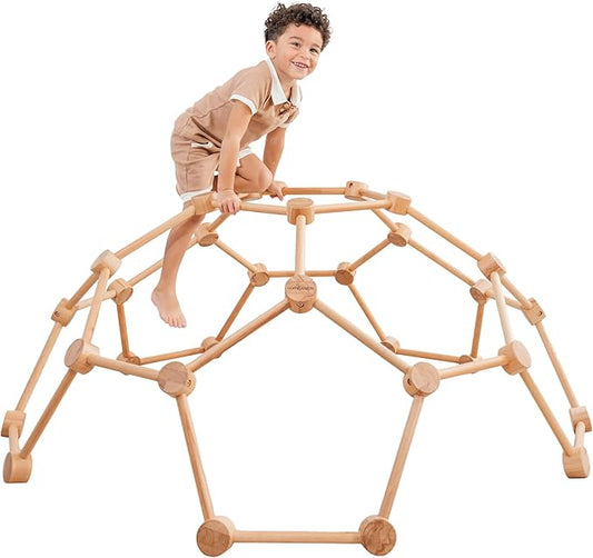 Comfy Cubs Wooden Toddler Play Gym for 3-6 Years Old - Montessori Climber for Kids - Safe Climbing Toy Support up to 120 lbs - Easy to Assemble Kids Climber for Active Play - Natural Wood