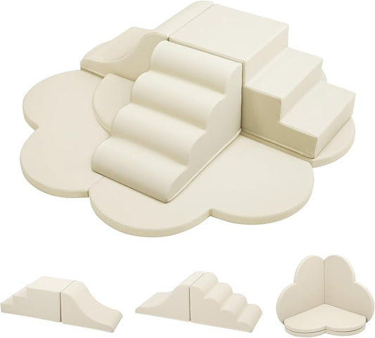 Merax Indoor Climbing Toys for Toddlers, 6-Piece Soft Foam Climbing Blocks Climb & Slide Soft Play Set