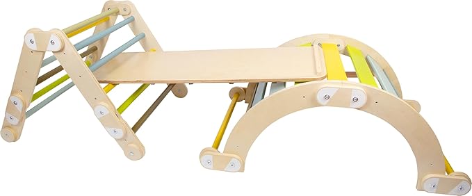 small foot Climbing Triangle Adventure Made of Wood, Movement Game for Children, Multifunctional, from 2 Years, 12238