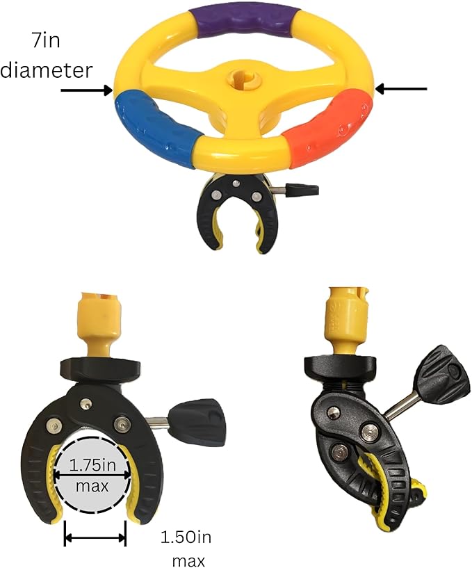 Kids Steering Wheel, Shopping Cart and Stroller Attachment, Entertainment Accessory for Children