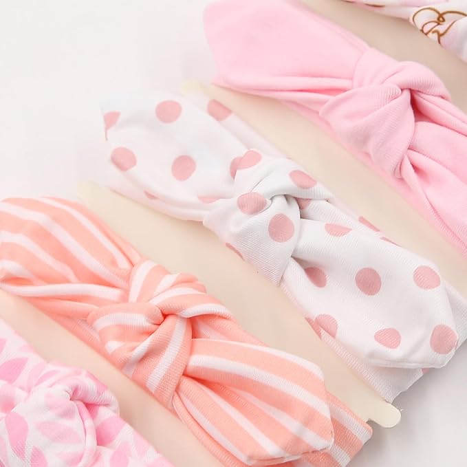 KIDOCHEESE Baby Headbands Soft Stretchy Baby Girl Bows Newborn Infant Toddler Headwrap Hair Accessories