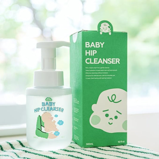 Baby Bottom Cleanser - Main in Korea, Gentle Diaper Area Foam Wash, Hypoallergenic & pH Balanced for Sensitive Skin, Plant-Based Ingredients, Newborn & Toddler Essential