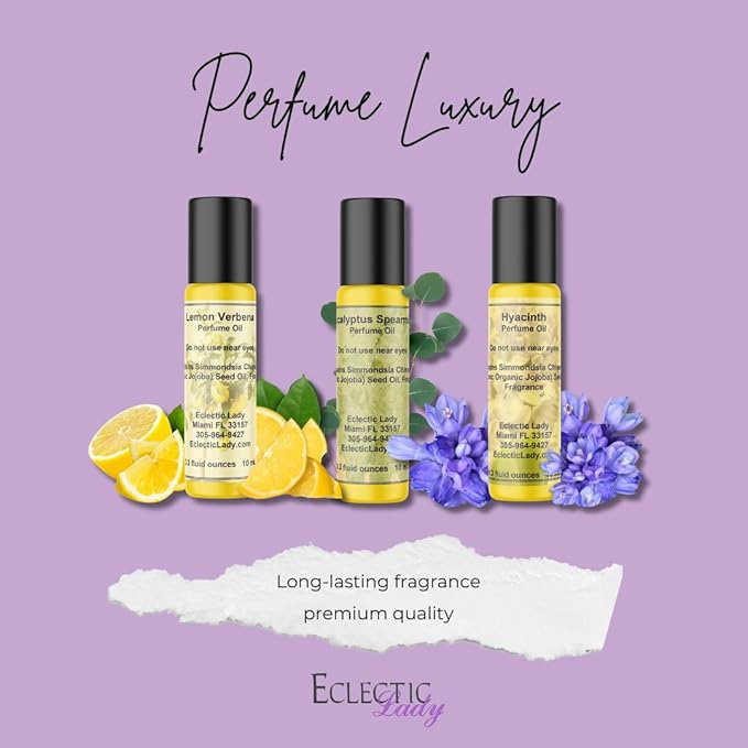 Baby Powder Perfume Oil, 0.3 fl oz, Portable Roll-On Fragrance with Long-Lasting Scent, Delightful Essential Oils and Jojoba Oil For Daily Use