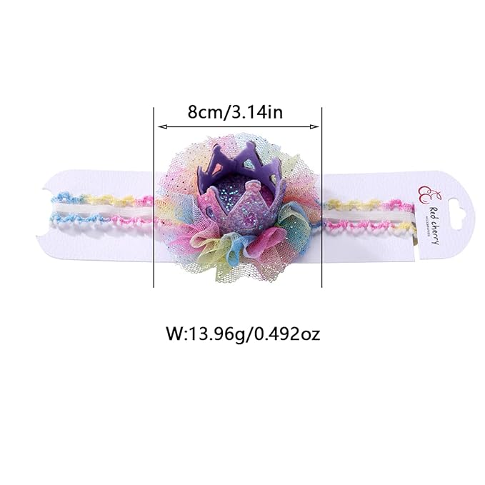 Bow Lace Headband for Baby Girls, Cute Bow Knot Hairband Pearl Elastic Headwrap for Newborn Infant Toddlers (Purple)