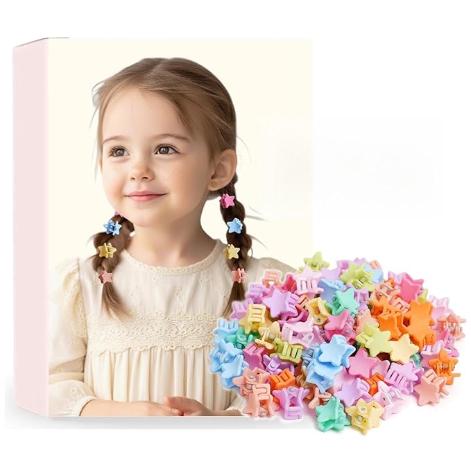 50 Pcs Colorful Mini Hair Claw Small Hair Clips Clamps Hair Accessories for Baby Girl Decorative Bun Tiny Hair Clips (Set-C)
