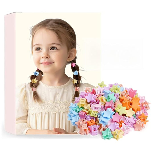 50 Pcs Colorful Mini Hair Claw Small Hair Clips Clamps Hair Accessories for Baby Girl Decorative Bun Tiny Hair Clips (Set-C)