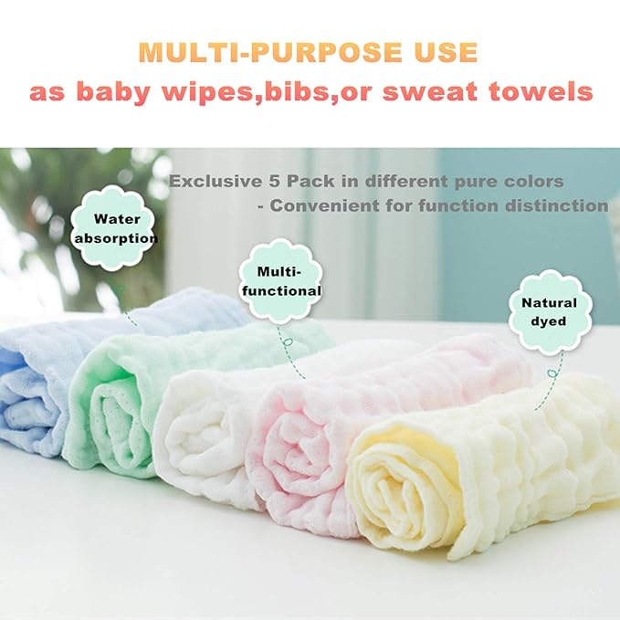 MUKIN Baby Washcloths (15Pack)