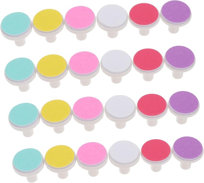 Baby Nail File Replacement Pads 0.78In Electric Nail Grinding Heads Soft Safe for Infant Toddler Grooming Compatible with Standard Trimmers 6Pcs