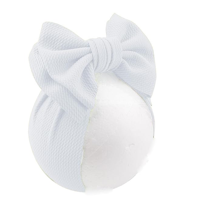 Bows for Baby Girls Headband, Newborn Bows Headbands Baby Hair Bows Hairbands Hair Accessories.(FD104) (White Black)