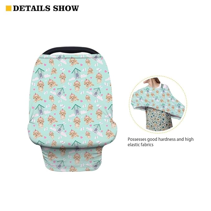 Forchrinse Blue Hummingbird Cherry Blossom Print Nursing Cover Breastfeeding Scarf Soft Car Seat Cover for Babies Infant Carseat Canopy Multi-Use Cover Stroller Cover