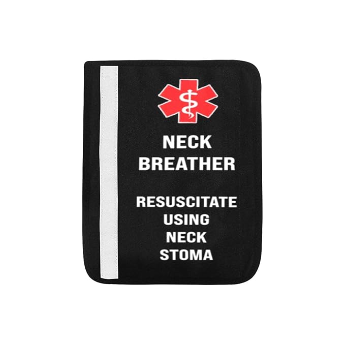 Medical Alert Seatbelt Cover - Neck Breather/Neck Stoma/Seat Belt Cover/Special Needs
