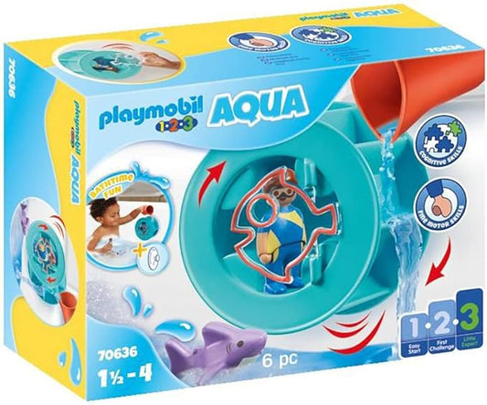 Playmobil 1.2.3 Aqua Water Wheel with Baby Shark