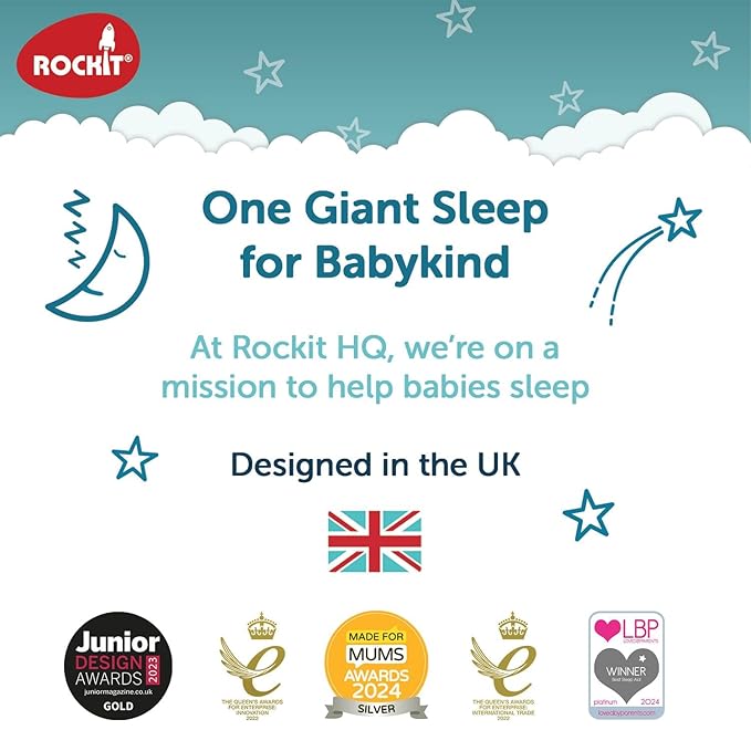 Rockit Baby Rocker USB Rechargeable - Hands-Free Portable Rocker Sleep Aid Soother Gently Rocks Stroller or Buggy - Adjustable Speed 60-Min Timer - Fits Pushchairs & Prams Creates Automatic Bouncer