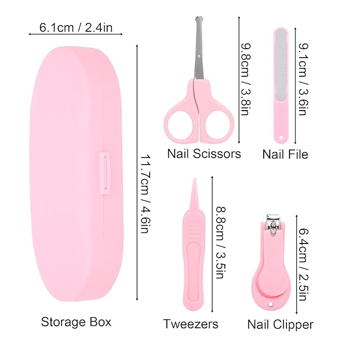Baby Scissors, Baby Nail Clipper Long Lasting for Infant for Home(pink)