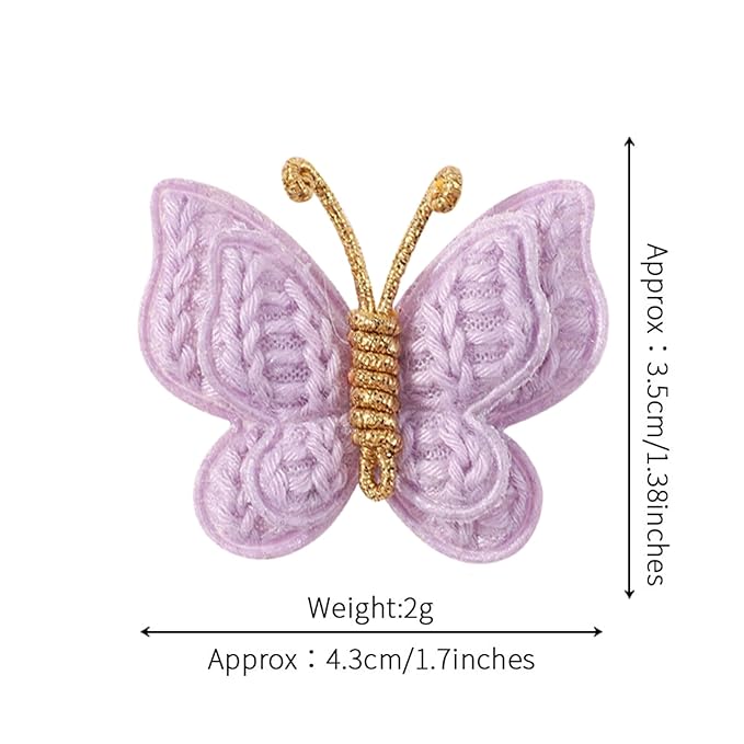 2 Pcs Butterfly Hair Bow Girl, Kid's Cute Hair Clips Barrettes Accessories for Infants Toddlers Baby Kids Fine Hair (Purple)