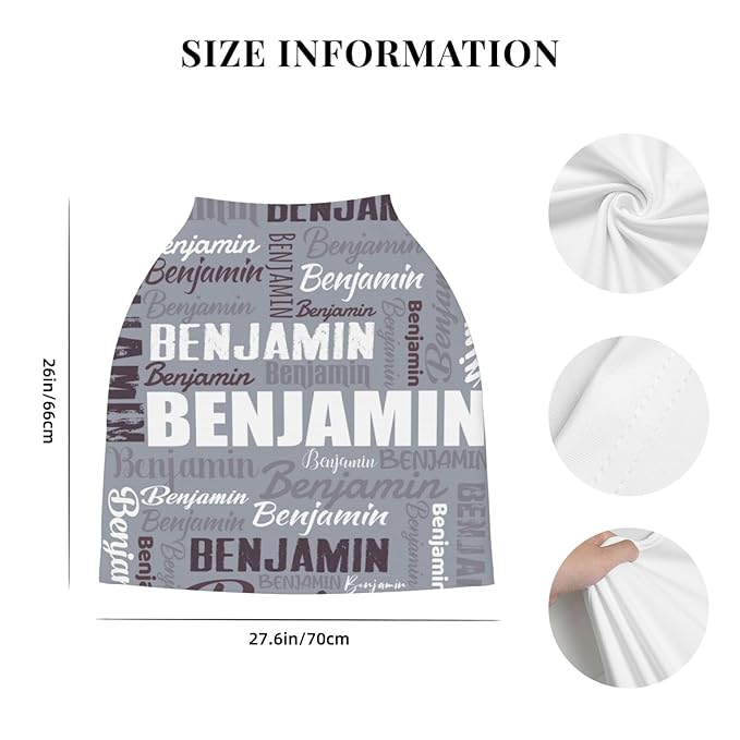 Personalized Baby Car Seat Cover for Boys Girls, Custom Monogram Nursing Covers for Breastfeeding with Name, Infant Stroller Cover, Optional Baby Bib, Baby Swaddle Set for Newborn Infant