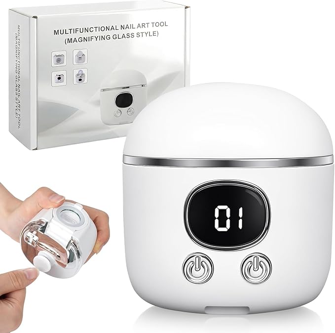 3-in-1 Automatic Electric Nail Clipper with LED Light & Nail File, 3 Speeds LCD Digital Display, Nail Clip Storage, USB Rechargeable Safety Fingernail Trimmer for Baby, Kids, Seniors White1