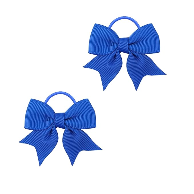 A set of two Cute Bow-shaped Elastic Hair Clips for Children. (Cobalt blue)