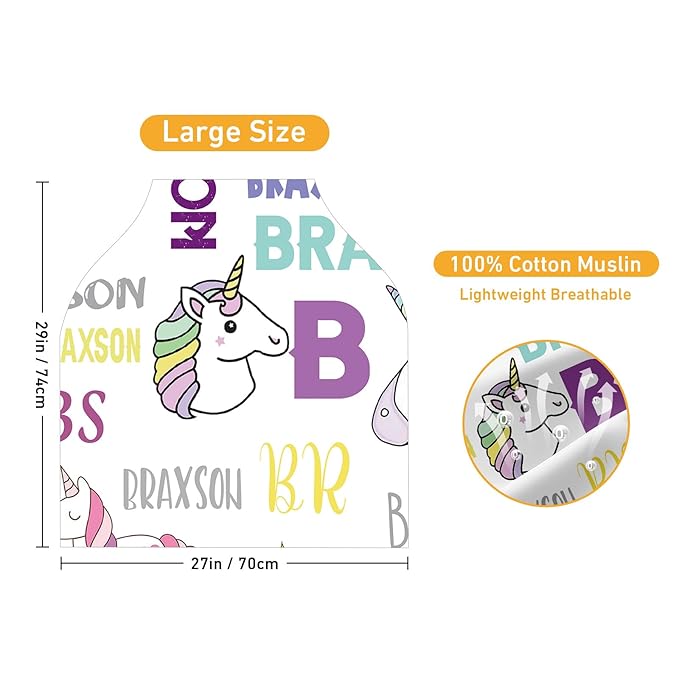 Personalised Infant Car Seat for New Parents - Baby Carseat Cover, Horse Pattern Breast Feeding Cover, Multi-Function pad for Boys Girls Toddlers - Christmas Gifts for Parent Babies(27"x29")