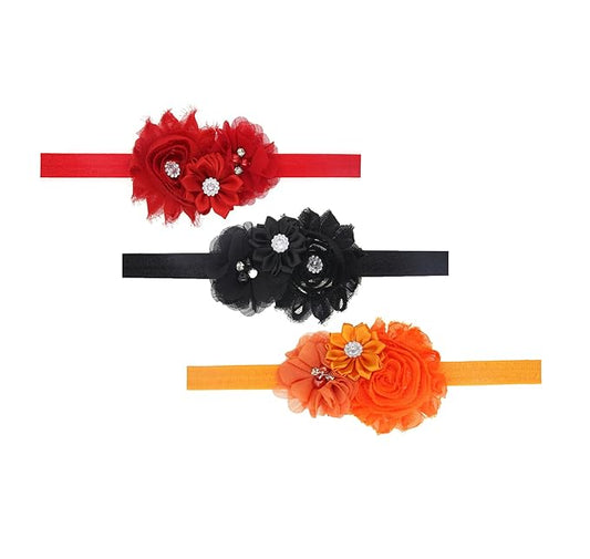 Baby Girl Headbands with Bows.(FD88) (Red,Black,Orange)