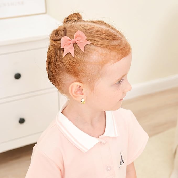 yoyokid 20PCS 2 Inch Baby Hair Bows for Girls, Mini Grosgrain Ribbon Alligator Clips for Infants Toddlers in Pairs, 10 Colors B