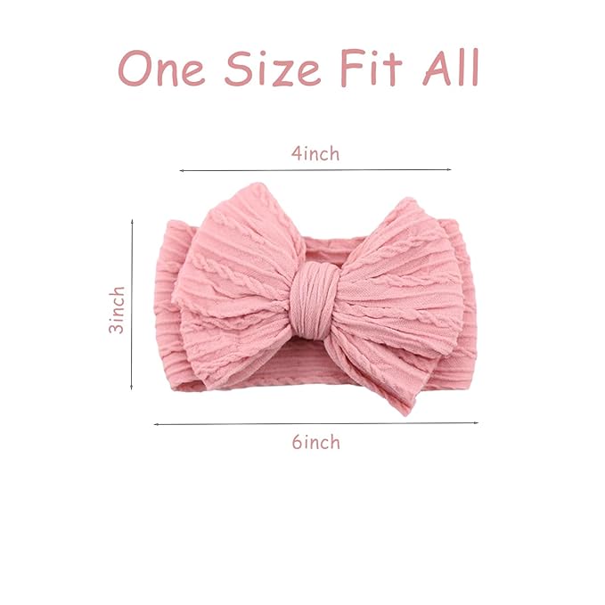 8 Pcs Baby Bows Headbands Soft Nylon Hairbands Super Elastic Headband Hair Accessories For Baby Girls Infant Toddler Essentials (8 Color-Warm, Mid)