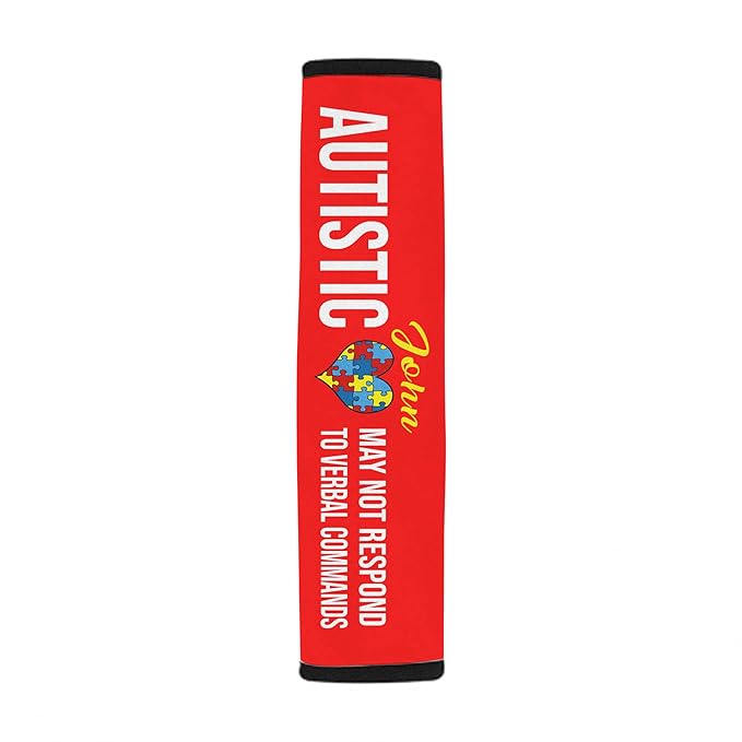 Autistic May Not Respond Autism Awareness Seat Belt Covers Autistic Car Seat Belt Covers Medical Alert Personalized Name Special Need Seatbelt Cover 11