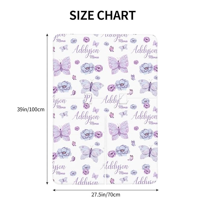 Personalized Baby Car Seat Canopy for Babies, Custom Name Purple Butterfly Baby Car Seat Covers for Girls, Opening Minky Nursing Breastfeeding Cover for Infant, Carseat Canopies for Newborn