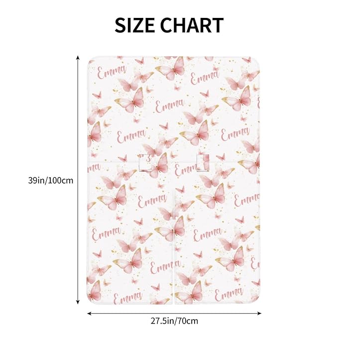 Personalized Pink Butterfly Baby Car Seat Canopy for Girls – Custom Name Minky Nursing Cover, Infant Carseat Canopy, Opening Breastfeeding Stroller Cover for Newborn Baby Gift