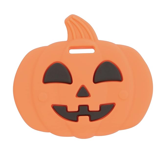 Nuby All Silicone Pumpkin & Chocolate Bar Teether – 2 Pack, 3+ Months